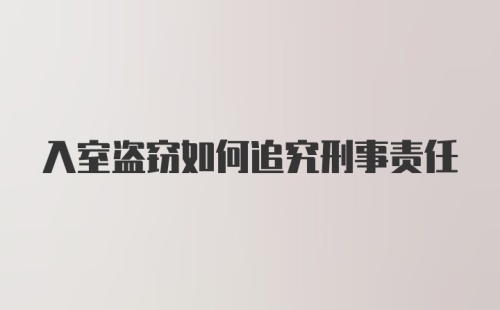 入室盗窃如何追究刑事责任