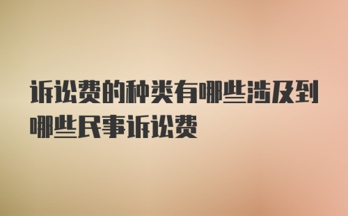 诉讼费的种类有哪些涉及到哪些民事诉讼费