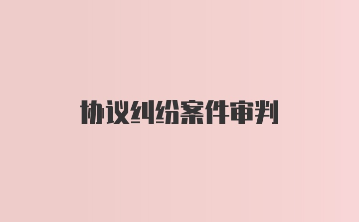 协议纠纷案件审判