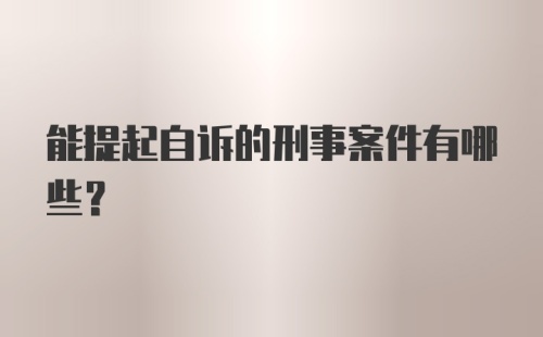 能提起自诉的刑事案件有哪些？