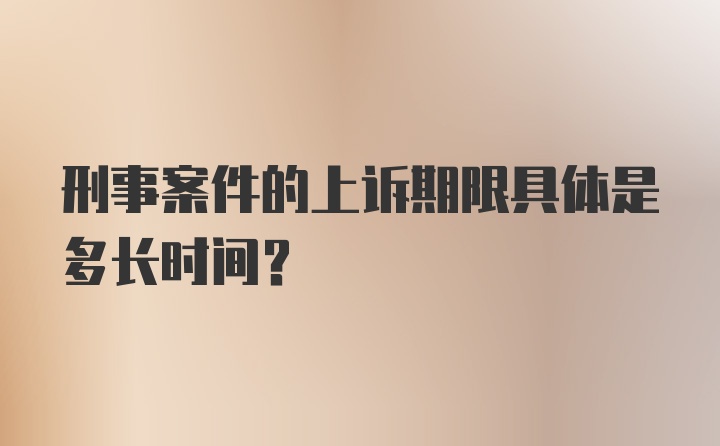 刑事案件的上诉期限具体是多长时间？