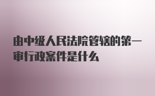 由中级人民法院管辖的第一审行政案件是什么