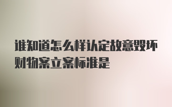 谁知道怎么样认定故意毁坏财物案立案标准是