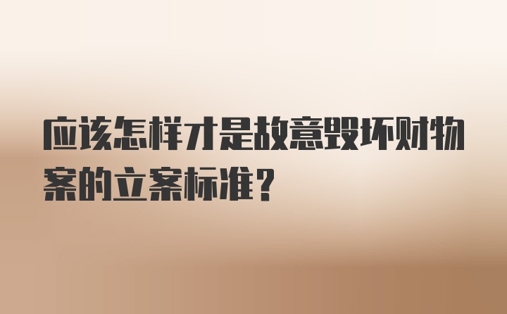 应该怎样才是故意毁坏财物案的立案标准?