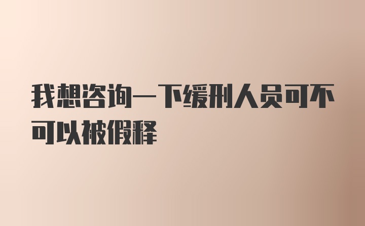 我想咨询一下缓刑人员可不可以被假释