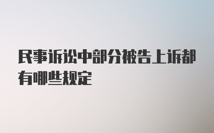 民事诉讼中部分被告上诉都有哪些规定