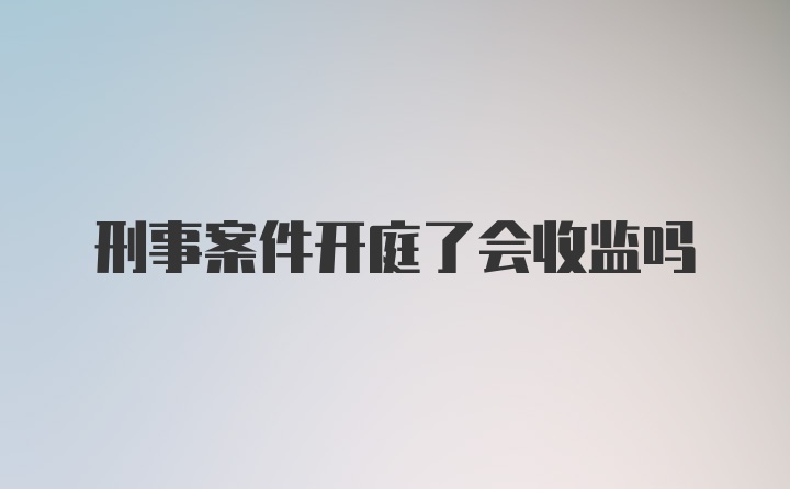 刑事案件开庭了会收监吗