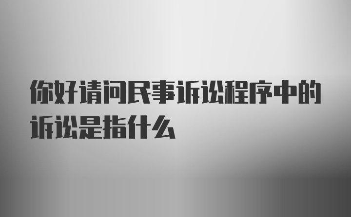 你好请问民事诉讼程序中的诉讼是指什么