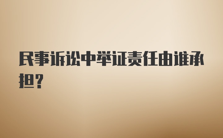 民事诉讼中举证责任由谁承担？