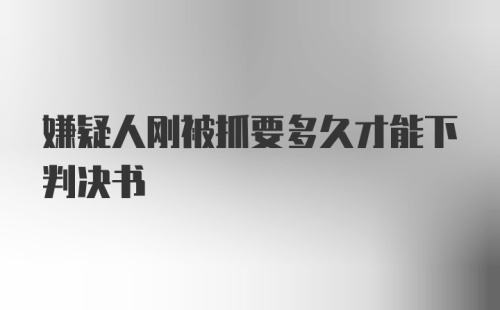 嫌疑人刚被抓要多久才能下判决书