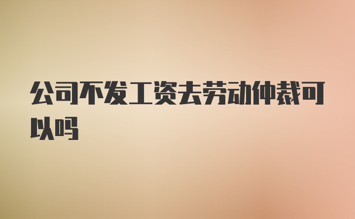 公司不发工资去劳动仲裁可以吗