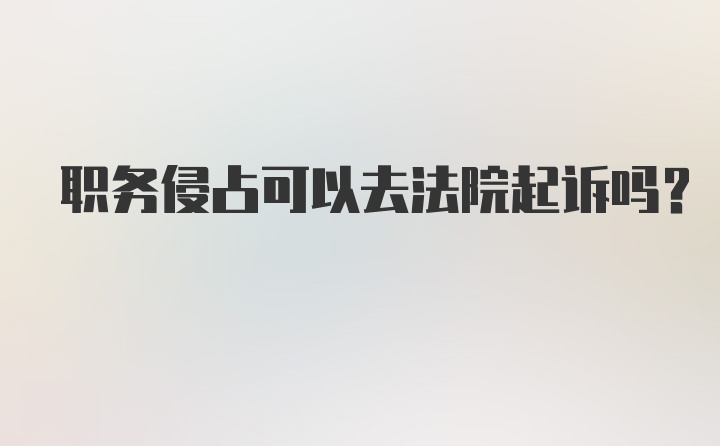 职务侵占可以去法院起诉吗？