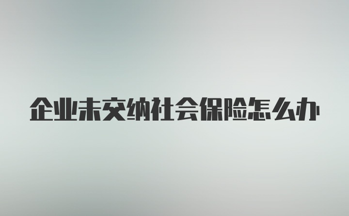 企业未交纳社会保险怎么办