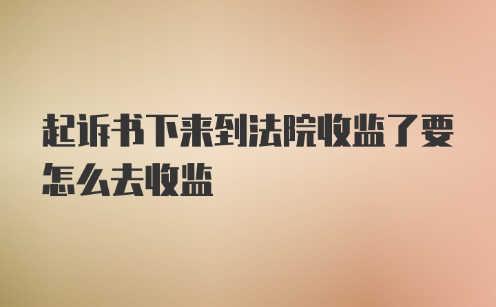 起诉书下来到法院收监了要怎么去收监