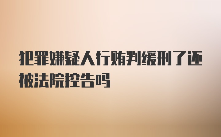 犯罪嫌疑人行贿判缓刑了还被法院控告吗