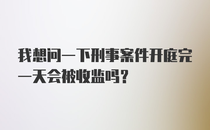 我想问一下刑事案件开庭完一天会被收监吗？