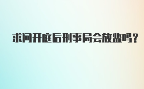 求问开庭后刑事局会放监吗？