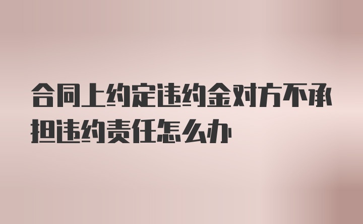 合同上约定违约金对方不承担违约责任怎么办