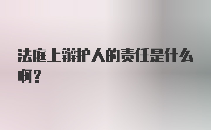 法庭上辩护人的责任是什么啊?