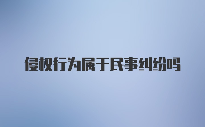 侵权行为属于民事纠纷吗