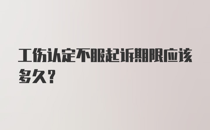 工伤认定不服起诉期限应该多久？