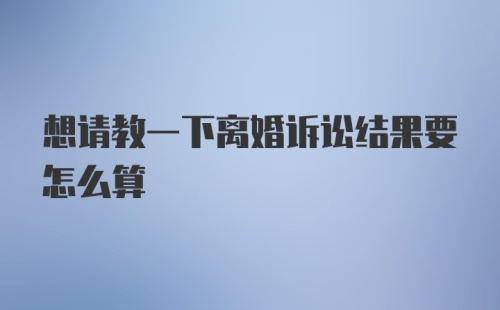 想请教一下离婚诉讼结果要怎么算