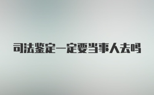 司法鉴定一定要当事人去吗