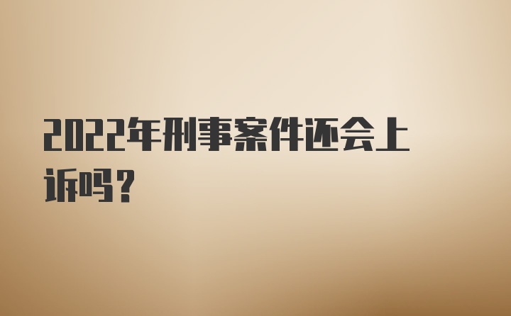 2022年刑事案件还会上诉吗？