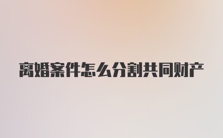 离婚案件怎么分割共同财产