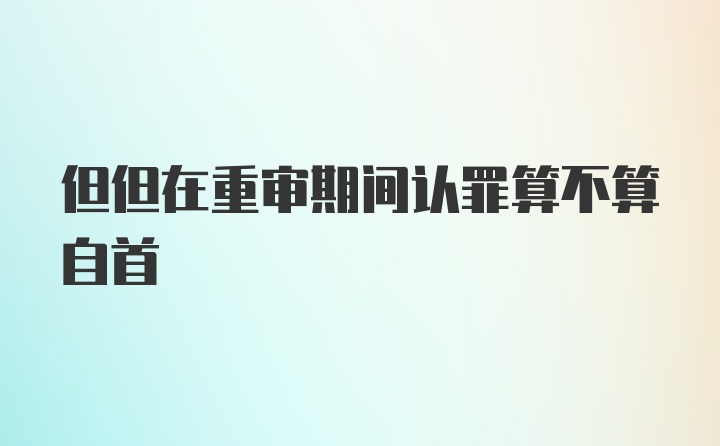 但但在重审期间认罪算不算自首