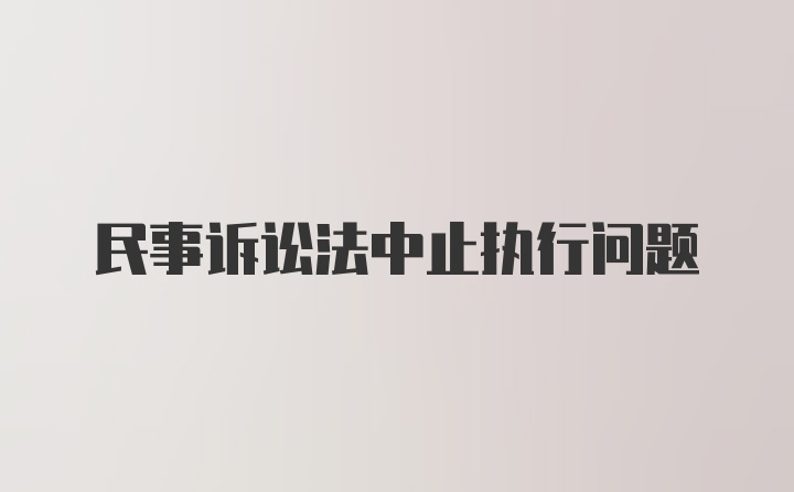 民事诉讼法中止执行问题