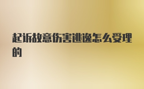 起诉故意伤害逃逸怎么受理的