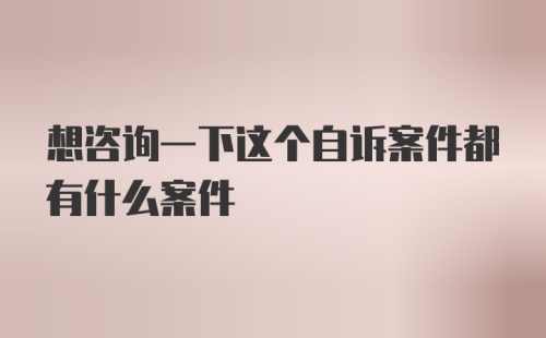 想咨询一下这个自诉案件都有什么案件