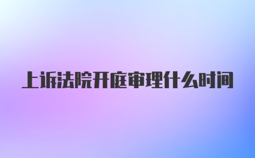 上诉法院开庭审理什么时间