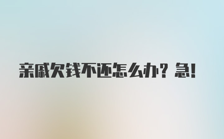 亲戚欠钱不还怎么办？急！