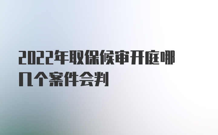 2022年取保候审开庭哪几个案件会判