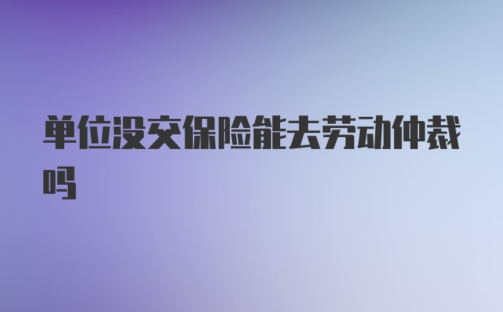 单位没交保险能去劳动仲裁吗