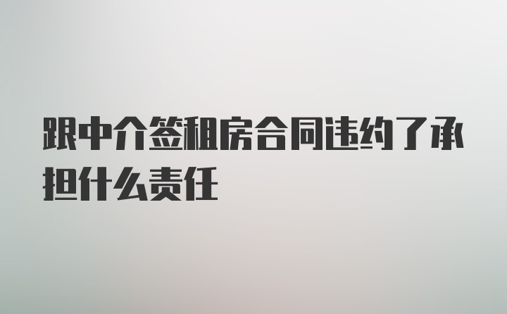 跟中介签租房合同违约了承担什么责任