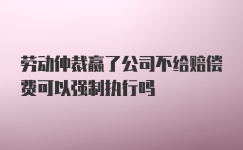 劳动仲裁赢了公司不给赔偿费可以强制执行吗