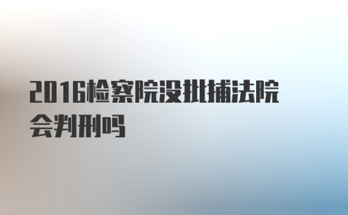 2016检察院没批捕法院会判刑吗