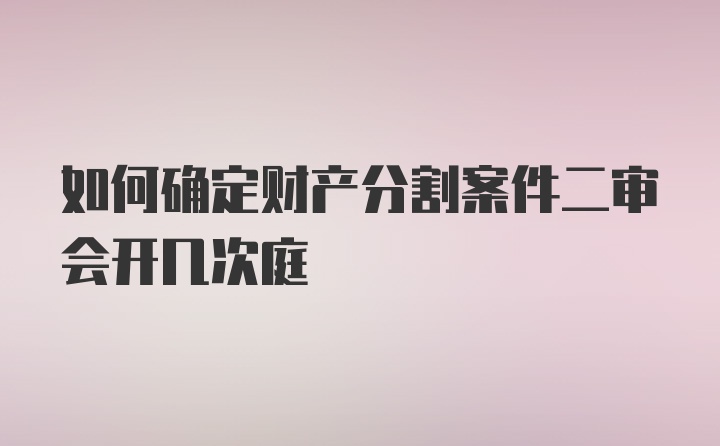 如何确定财产分割案件二审会开几次庭