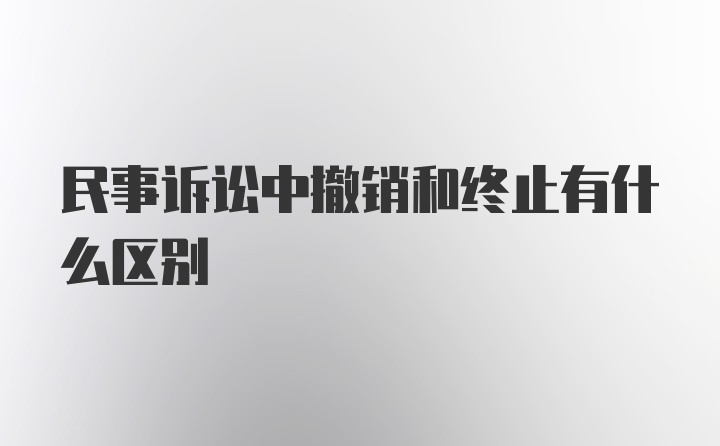 民事诉讼中撤销和终止有什么区别