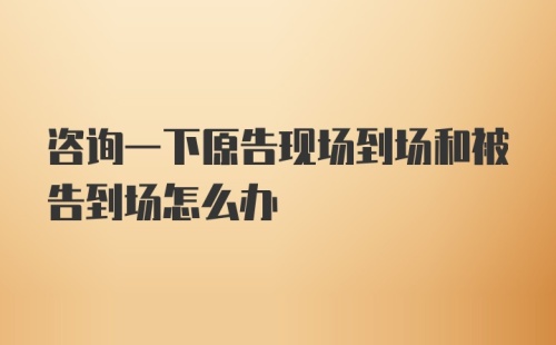 咨询一下原告现场到场和被告到场怎么办