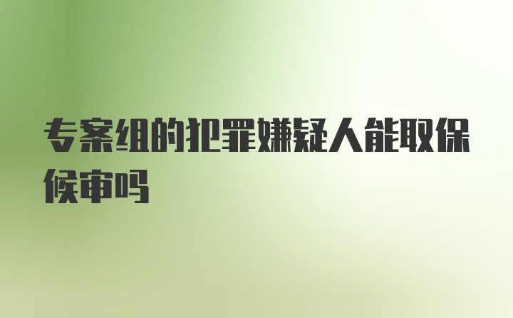 专案组的犯罪嫌疑人能取保候审吗