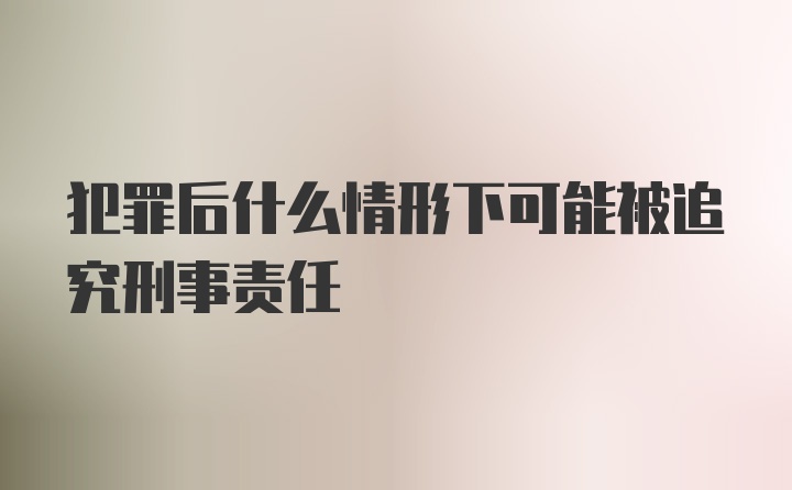 犯罪后什么情形下可能被追究刑事责任