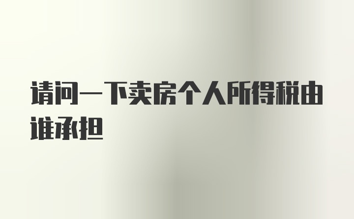 请问一下卖房个人所得税由谁承担