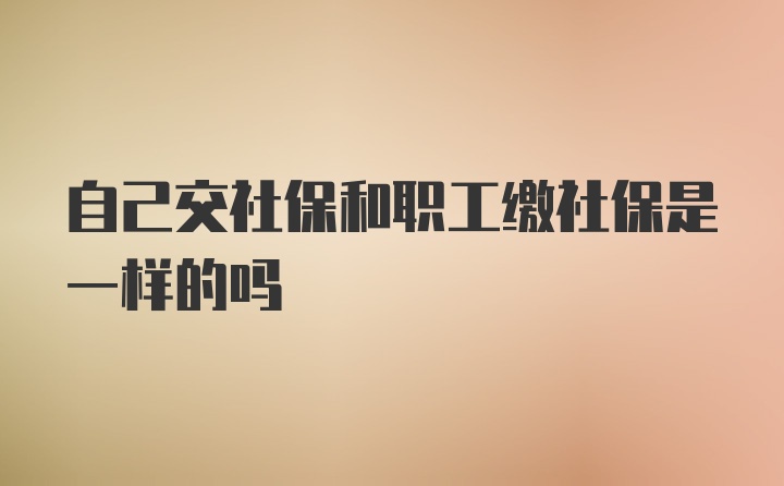 自己交社保和职工缴社保是一样的吗