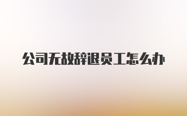 公司无故辞退员工怎么办