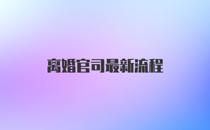 离婚官司最新流程