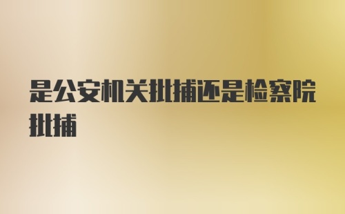 是公安机关批捕还是检察院批捕